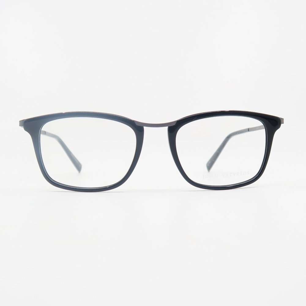 John Varvatos V375 53mm Black Acetate and Silver Metal New Men's Eyeglasses.